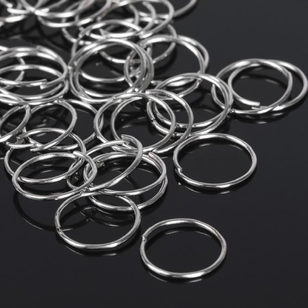 Connective ring 0.9 × 14 mm (set 50 g, ± 235 pcs.) SM-1002, silver color