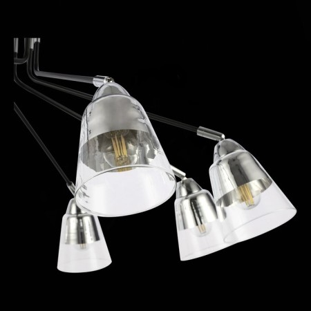 Ceiling EVOLUCE lamp. Sle102902-08. Lirino. 8x40 watts, E27, 73x73x44 cm, black color, chrome-6