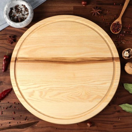 Menzhitsa Wooden "Slavyanskaya", 35 cm, with a cutting board and a saucer, an array of ash-1