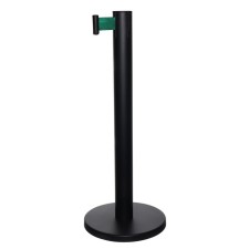 The fence stand is black, with an exhaust ribbon-180cm green, height-90cm, d-6cm, floor D-32cm