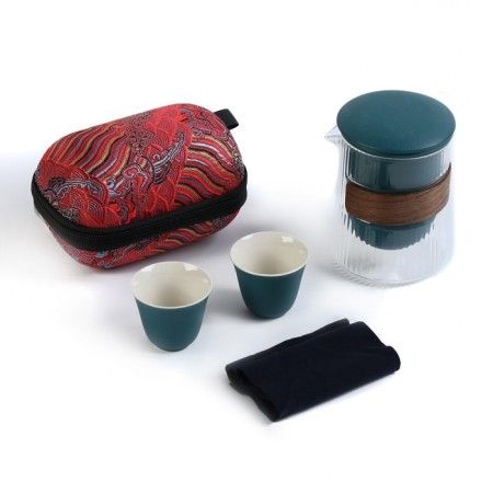 A set for a tea ceremony of 4 items per 2 people: a cup of 55 ml, a kettle 400 ml-2