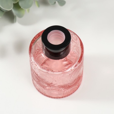 Diffusor for essential oils with a “flower” lid is a transparent pink 100 ml 6x6x8 cm-2