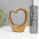 Ceramics candlestick for 1 candle "Heart" d = 4 cm gold 14.5x6x17 cm