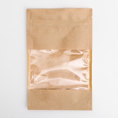 Package package, craft, zip-gl, with a window, 12 (7) x 18.5 cm-2