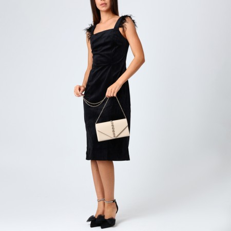 Female bag on a magnet, beige color-7