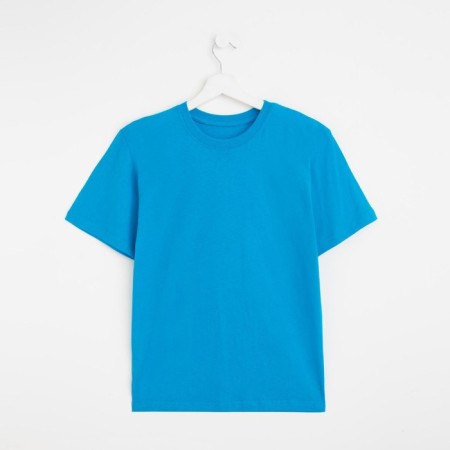 T -shirt male plain, blue color, size 52-4