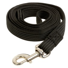 Kaponnoye Zononic leash with latex thread and reinforced carbine, 2 m x 2.5 cm, black