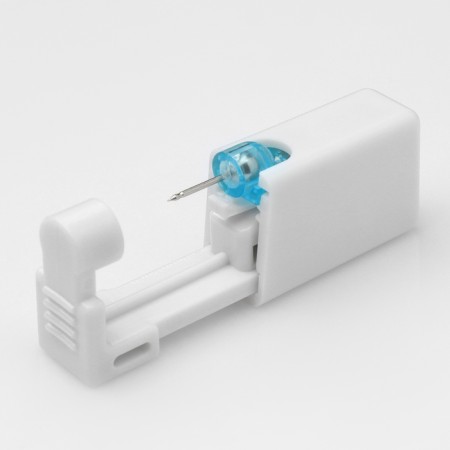 Disposable gun for piercing, earring in the “minimum” kit, 4 mm, silver color-4