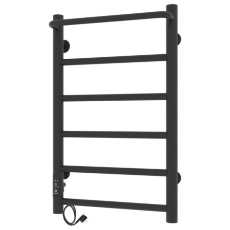 Two electric heated towel rail Laris Prime Chekch, 400x600 mm, 6 crossbars, left, black-7