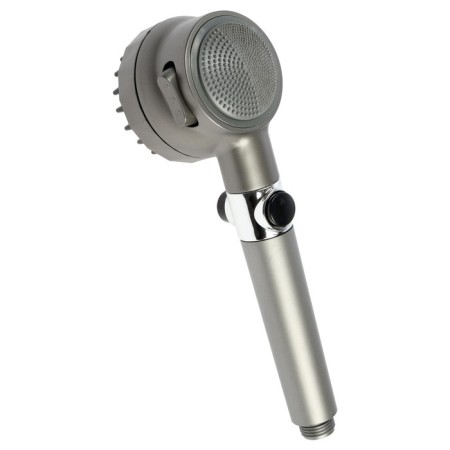 Shower watering can Zein Z3550, D = 80 mm, 3 modes, with massage cloves, button "Stop", graphite-5