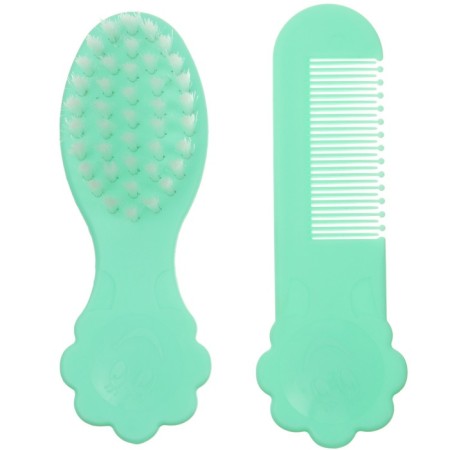 Hair care kit: comb and brush "Flower", Biryuzovoy color-2