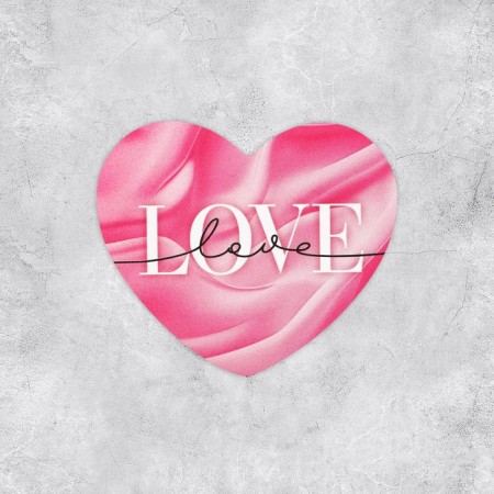 Valentine Postcard "Love", silk, 7 x 6 cm