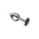 Anal plug Metal by Toyfa, silver, with a black crystal, 7.5 cm, d = 3 cm