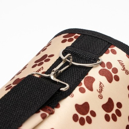 Bag - Carriage for animals "Happy" paws, beige, size S, 37.5 x 17 x 22 cm-4