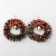 New Year! Earrings "New Year" wreath with a bell, colored in gold