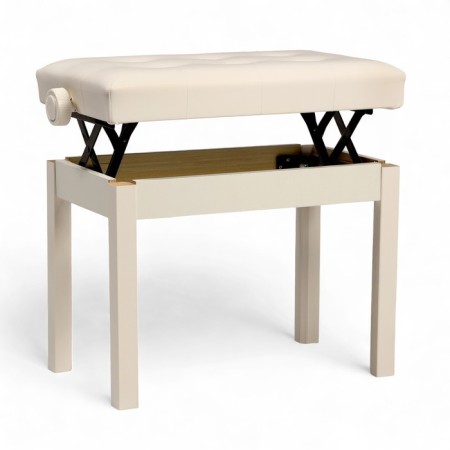 Music Life Piano Bange Sit 55 x 34, height 48-58 cm, white-1