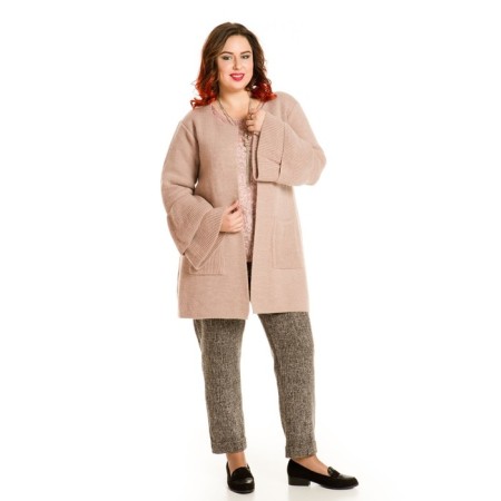 Cardigan female, size 50, pink color