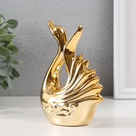 Souvenir Ceramics "Swan. Grace" Gold 6.5x11x14 cm-2