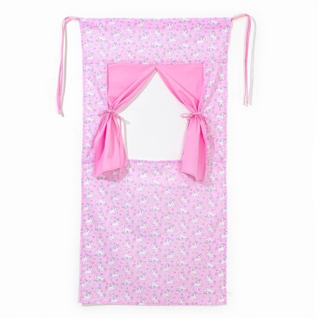 Shirma for the puppet theater "Unicorn on Pink", textiles, p. 120 × 60 cm-1
