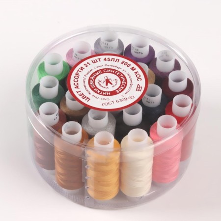Set of threads 45ll, 200 m, 21 pcs, colorful color-1