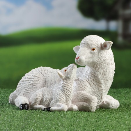 Garden figure "Sheep with a sheep" 24x17x16cm