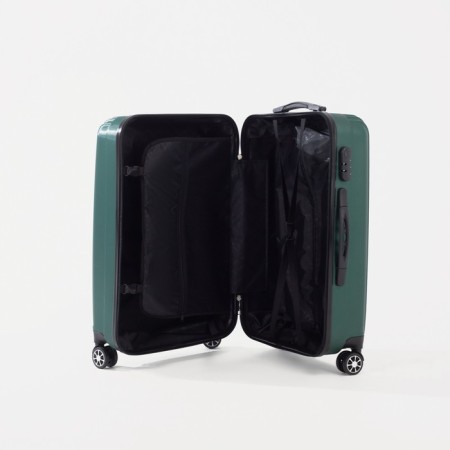 Gray suitcase 24 "," Cartes factory ", lightning department, code castle, 4 wheels, dark green color-6