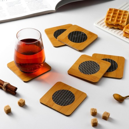 Set of stands for hot, 6 pcs, 9.5 × 9.5 cm, square