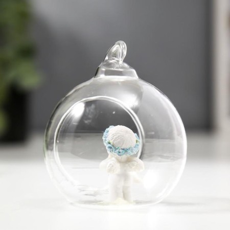 Souvenir Polystone "Angel in the Ball" Blue Venochka, 6.7x5.5x6.2 cm-3