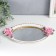Interior polystone stand with a mirror "Pink roses" white 36.5x22 cm