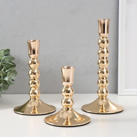 Summary Metal "Balls" set 3 pcs d = 2 cm gold 11x13; 11x19; 11x24 cm-1