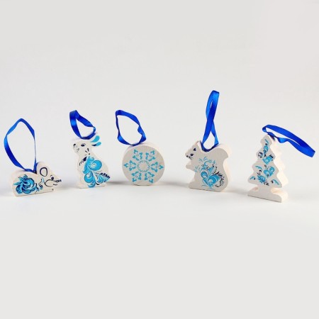 A set of Christmas tree toys "Winter patterns" 5 parts-2