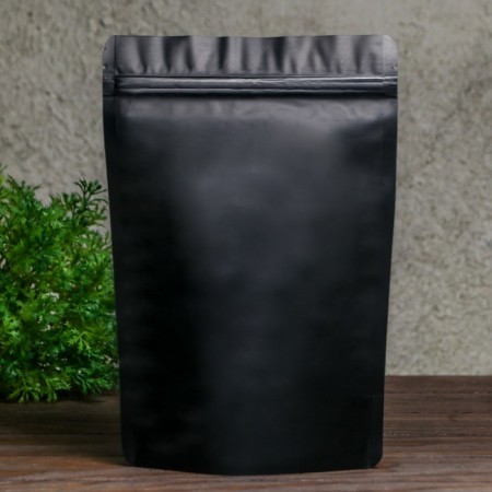 Package doy-pack, matte, black, 16 x 24 x 4 cm