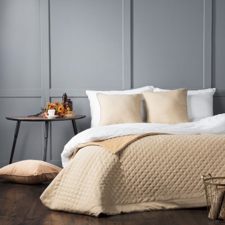 Kaspian set: covering 160 x 220 cm, pillowcase 40 x 40 cm - 2 pcs, beige color