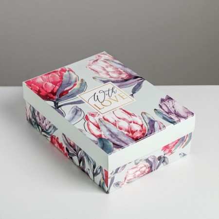 Gift folding box, packaging, “flower”, 21 x 15 x 7 cm-3