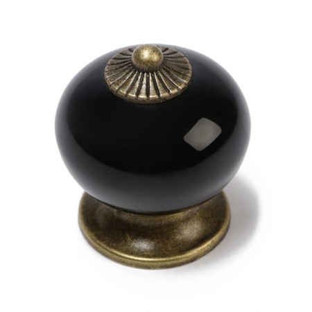 Pen button Dome Ceramics 003, ceramic, black-1