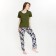 Female set (T -shirt/pants), khaki color/leaves, size 52