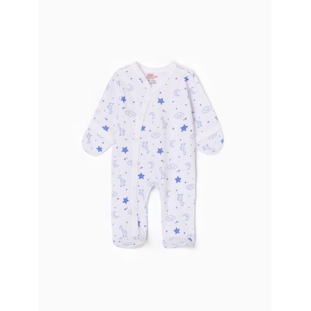 Children's overalls with scratches "Giraffes", white/blue color, height 62