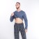 Kit (longshit, trousers) male, dark blue color, size 58