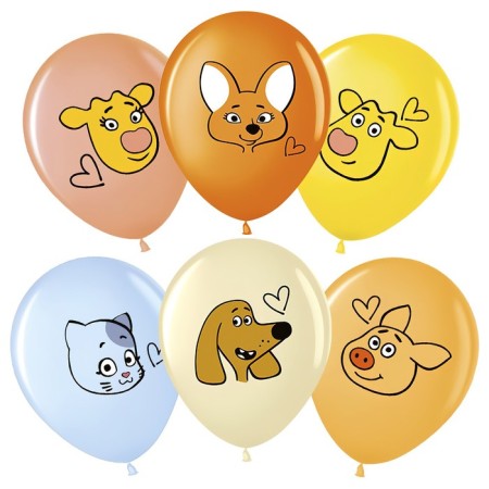Shar Latex 12 "Orange cow", pastel, set 25 pcs., Mix