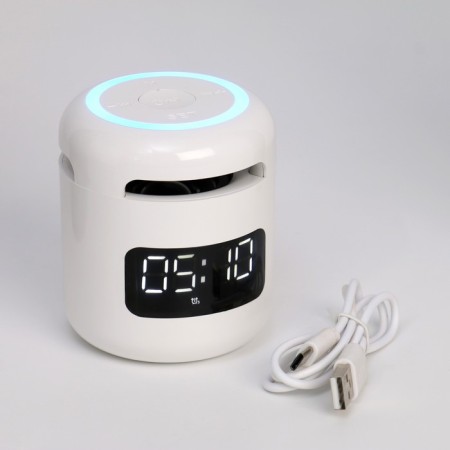 Clock - electronic desk alarm clock: column, Bluetooth, TF card, 8.5 x 7.5 cm, USB-3