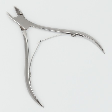 Manicure nippers for cuticle, double spring, 10 cm, blade length - 12 mm, on the blist, silver color-2