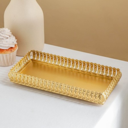 Rectangular tray "Leonardo", 25.5 × 14 × 3.5 cm, gold color
