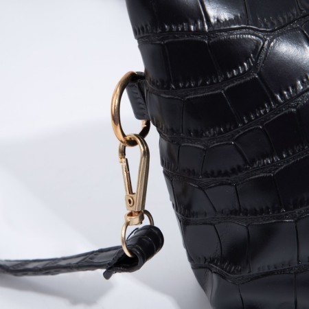 Bag Cross-Bodi with a zipper, black color-4