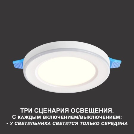 Luminer built -in LED NovOCH. Span, 18W, LED, 30x225x225 mm, white color-2