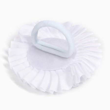 Outlet. Bant for hair on elastic band, white, 11 cm, kitty Marie-2
