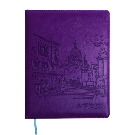 School diary, 5-11 grade, cover of PVC "City" Violet