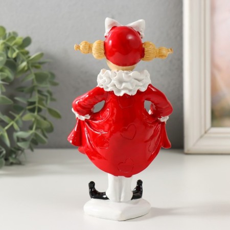 Souvenir Polystone "Clows" white-red 9x6x16.5 cm-2