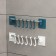 Velcro towel holder, 6 movable hooks 36 × 6.5 × 2 cm, color mix