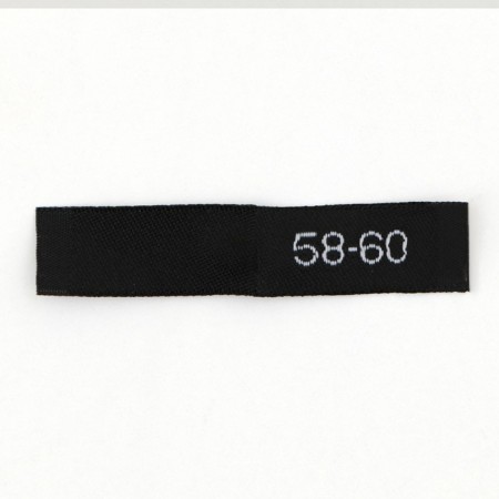 Textile strip "58-60", 5 x 1.1 cm, black color-3