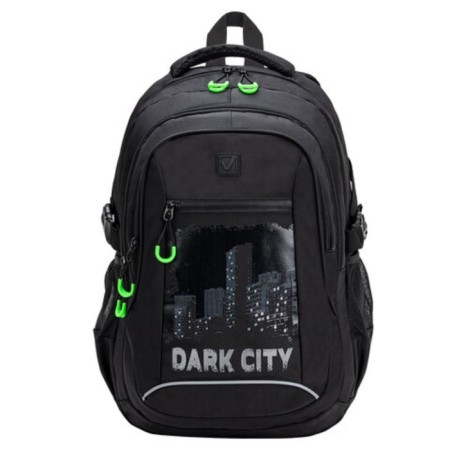 Brauberg Content's backpack universal, 3 departments, a reflective print, "Dark City", 47x33x18 cm, 270763-1